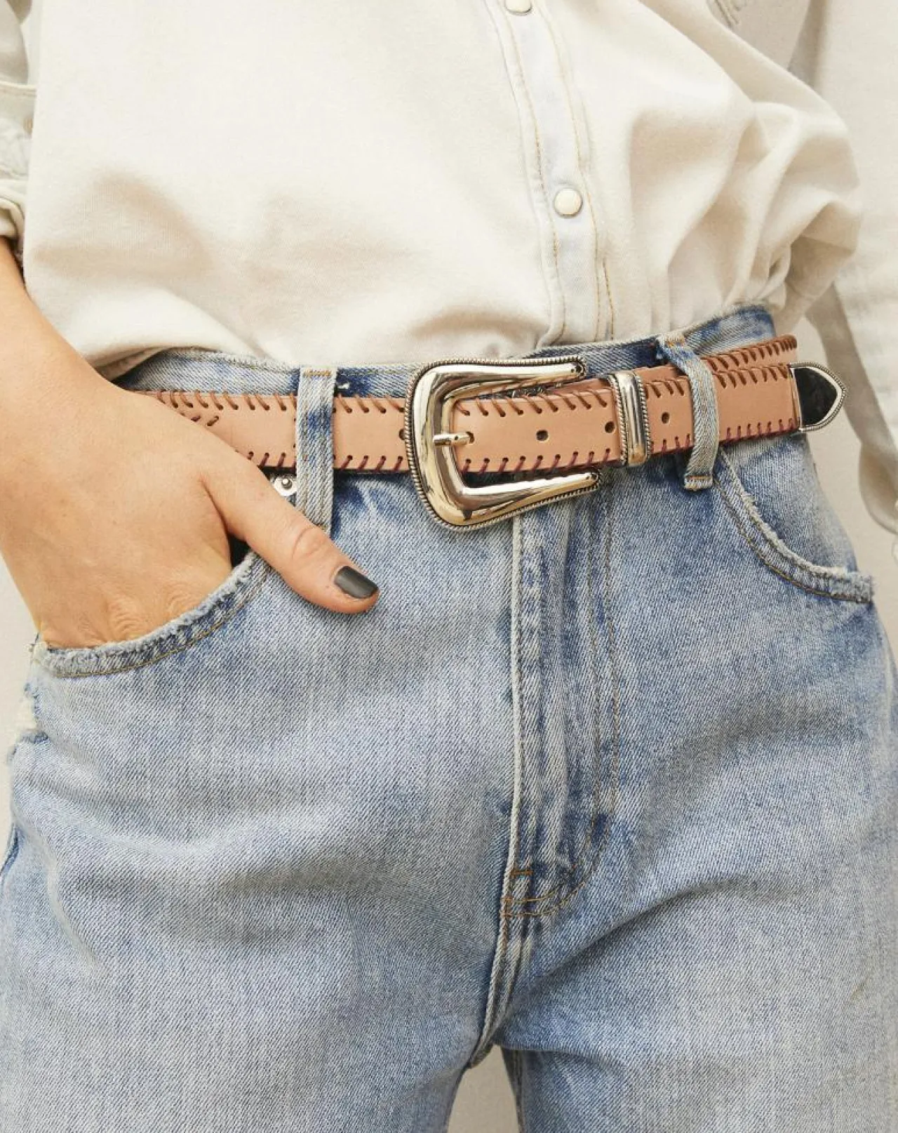 Ceinture tressée Renaldo rose