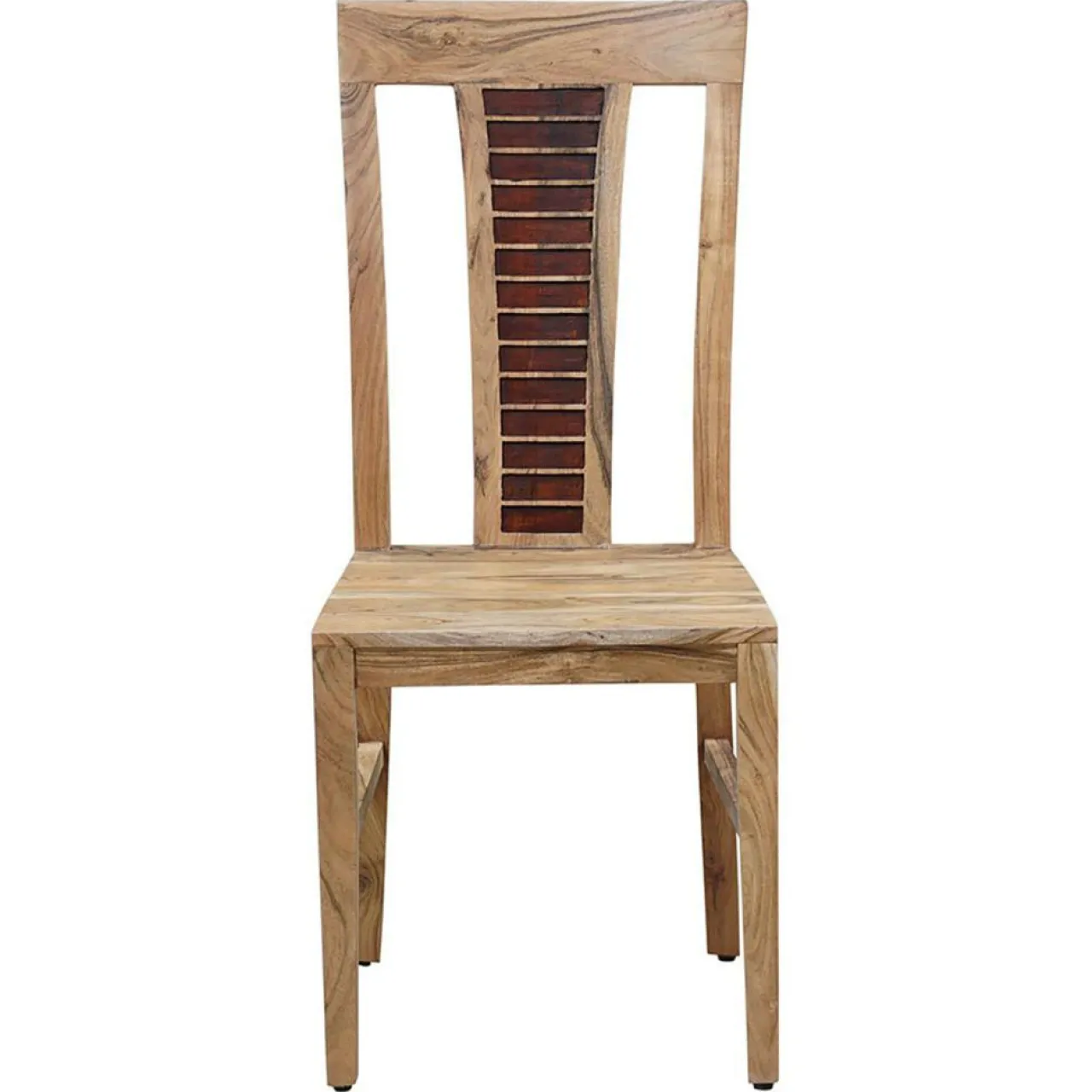 Chaise bois bicolore acacia luxor brun/naturel - 45x45x103 cm