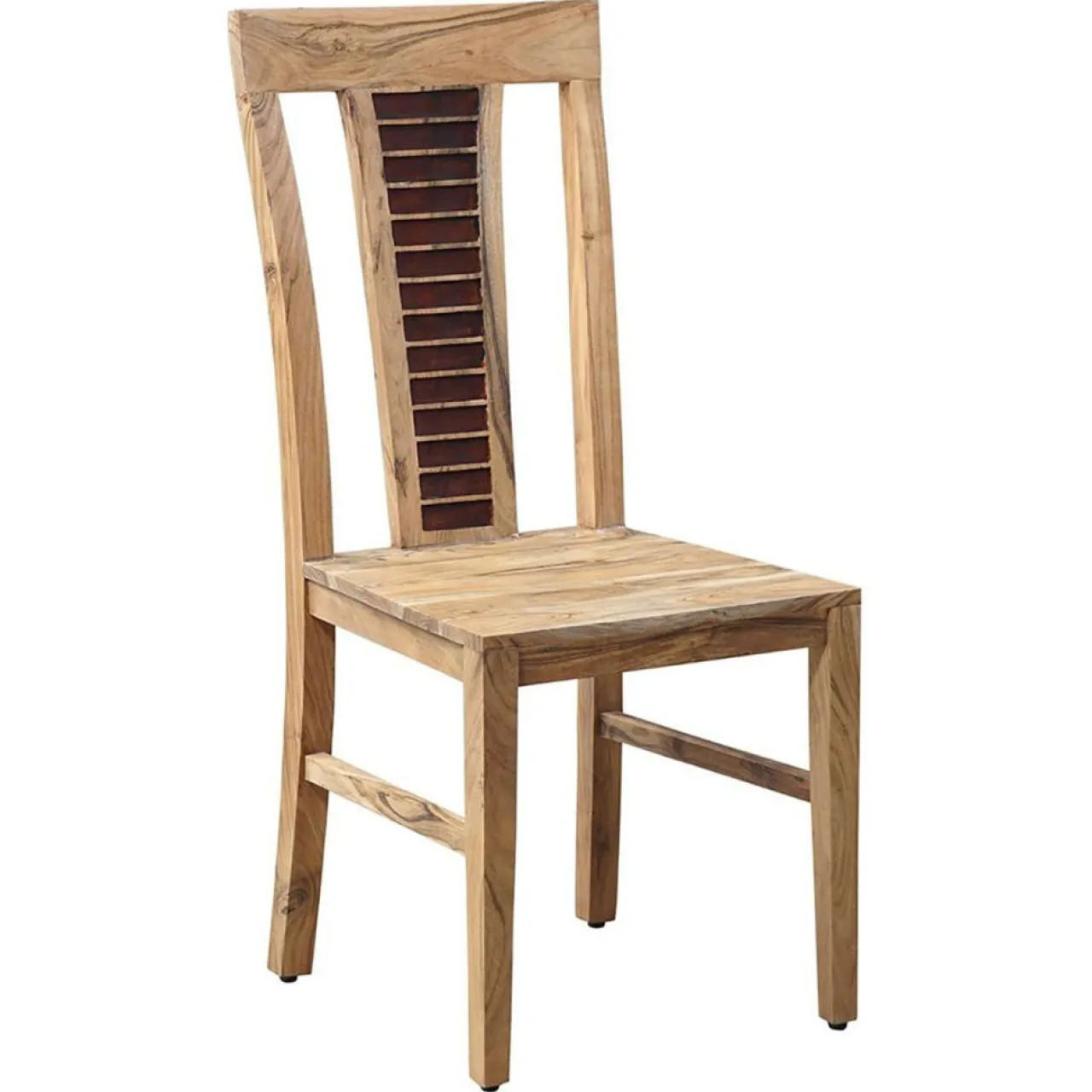 Chaise bois bicolore acacia luxor brun/naturel - 45x45x103 cm