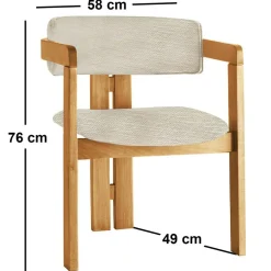 Chaise Co gris clair/chêne - 58x76x49 cm