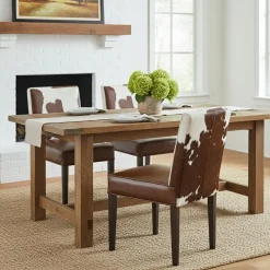 Chaise en peau de vache Acacia Savage Naturel - 46x50x88 cm