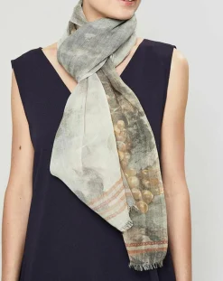 Écharpe 100% Laine Un cepage/beige - 60x190 cm