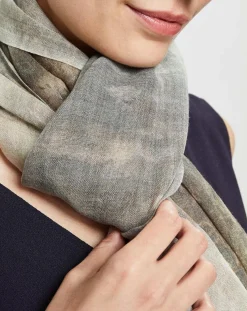 Écharpe 100% Laine Un cepage/beige - 60x190 cm