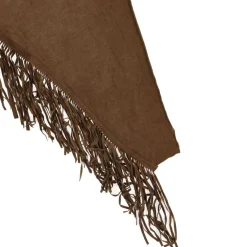 Écharpe avec franges en Cuir camel - 220x92 cm