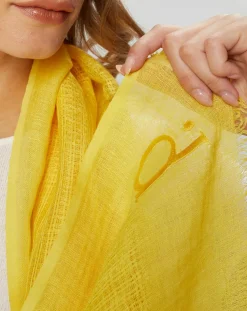 Écharpe en Lin & Coton Olaf jaune - 60x190 cm