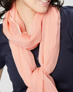 Écharpe Pompon corail - 100x200 cm