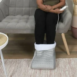 Chauffe pieds électrique gris - 30x24x30 cm