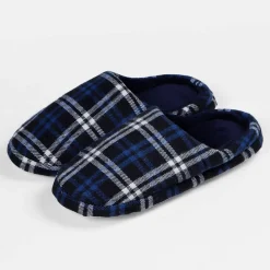 Chaussons à carreaux bleus