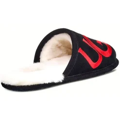 Chaussons en Cuir Scuff Logo noirs