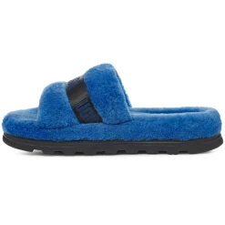 Chaussons en Peau de Mouton Fluff Up bleues