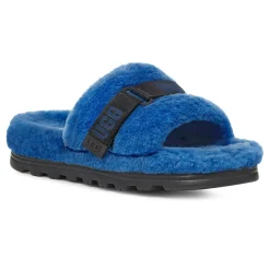 Chaussons en Peau de Mouton Fluff Up bleues