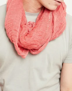 Chèche uni froissé rose - 120x190 cm