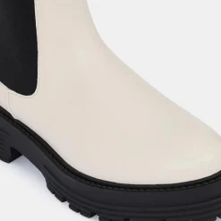 Chelsea boots en Cuir beiges - Talon 4 cm