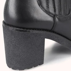 Chelsea boots en Cuir Bena noirs - Talon 7 cm