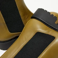 Chelsea Boots en Cuir Carmen kaki