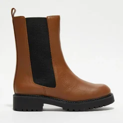 Chelsea Boots en Cuir Carmen camel