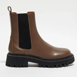 Chelsea Boots en Cuir Chunky marron