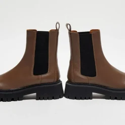 Chelsea Boots en Cuir Chunky marron