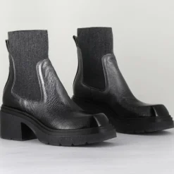 Chelsea boots en Cuir Gusto anthracite - Talon 6 cm