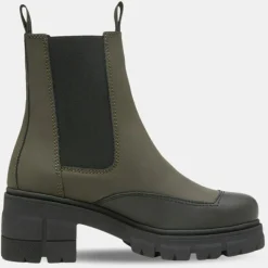 Chelsea Boots en Cuir kaki