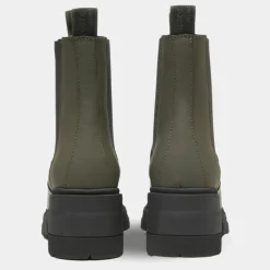 Chelsea Boots en Cuir kaki