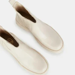 Chelsea Boots en Cuir Links beiges - Talon 6 cm