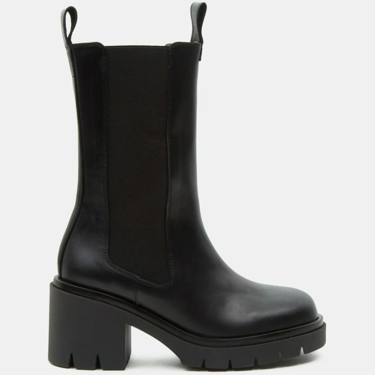 Chelsea Boots en Cuir Mid noires - Talon 8 cm