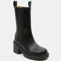 Chelsea Boots en Cuir Mid noires - Talon 8 cm