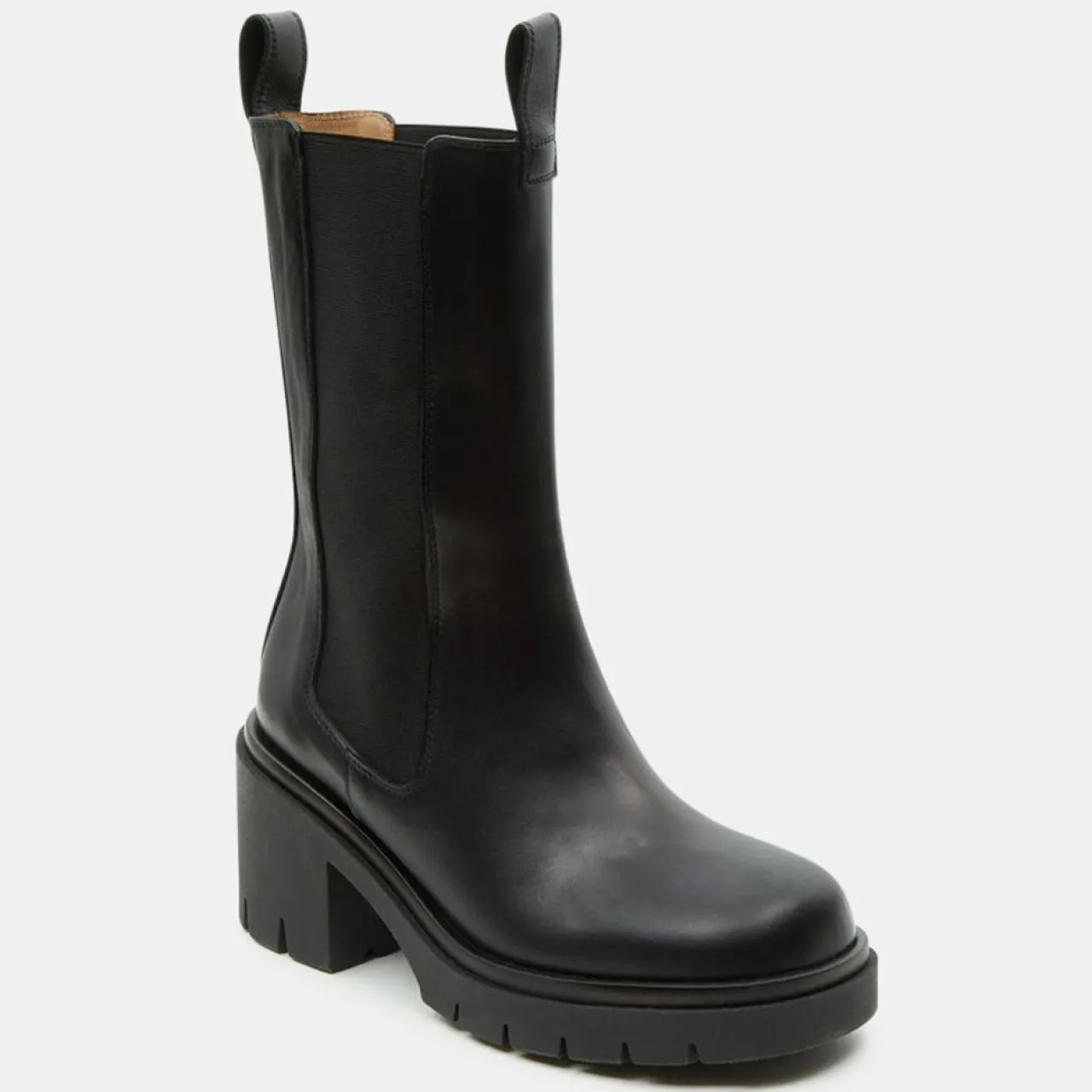 Chelsea Boots en Cuir Mid noires - Talon 8 cm