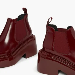 Chelsea boots en Cuir Montresor bordeaux - Talon 6 cm