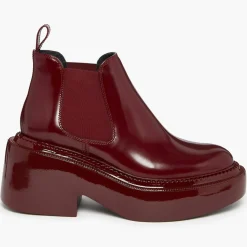 Chelsea boots en Cuir Montresor bordeaux - Talon 6 cm