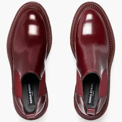 Chelsea boots en Cuir Montresor bordeaux - Talon 6 cm