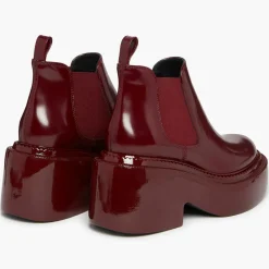 Chelsea boots en Cuir Montresor bordeaux - Talon 6 cm