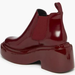 Chelsea boots en Cuir Montresor bordeaux - Talon 6 cm