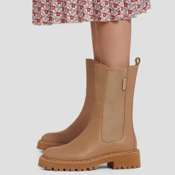 Chelsea Boots en Cuir Onna beiges