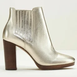 Chelsea Boots en Cuir Romi platine - Talon 9 cm