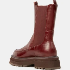 Chelsea Boots en Cuir semelle épaisse marron - Talon 4.5 cm