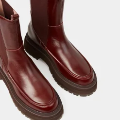 Chelsea Boots en Cuir semelle épaisse marron - Talon 4.5 cm