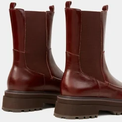 Chelsea Boots en Cuir semelle épaisse marron - Talon 4.5 cm