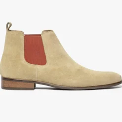Chelsea boots en Velours de Cuir Olympio beiges