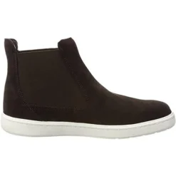 Chelsea Boots en Velours de Cuir Street marron