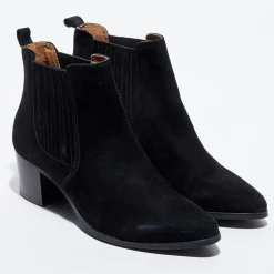 Chelsea boots en Velours de Cuir Fali noires - Talon 5 cm