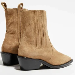 Chelsea Boots en Velours de Cuir Hyde beiges