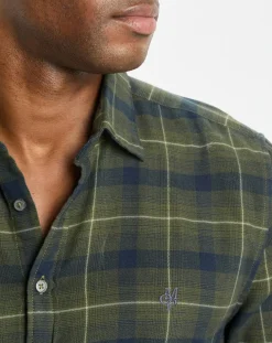 Chemise à Carreaux Degradé Sl kaki/bleu