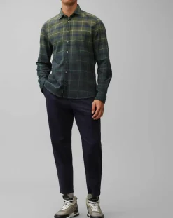 Chemise à Carreaux Degradé Sl kaki/bleu