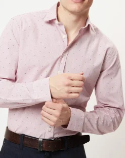 Chemise à carreaux regular fit rose/blanc