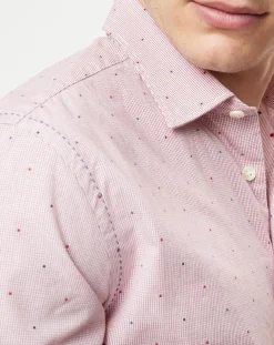 Chemise à carreaux regular fit rose/blanc