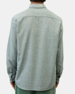 Chemise 100% Coton Bio Regular Fit chinée verte