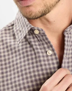 Chemise 100% Coton Bio Regular Fit multicroix blanc/violet