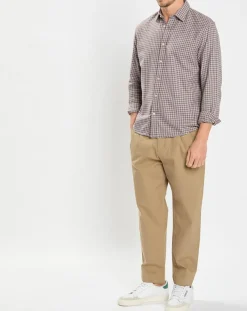 Chemise 100% Coton Bio Regular Fit multicroix blanc/violet